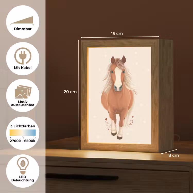 Paard - Galop - Bruin - Stippen Light Box met kabel (Kinderlampje) klein -USP_websiteoverzichtDE