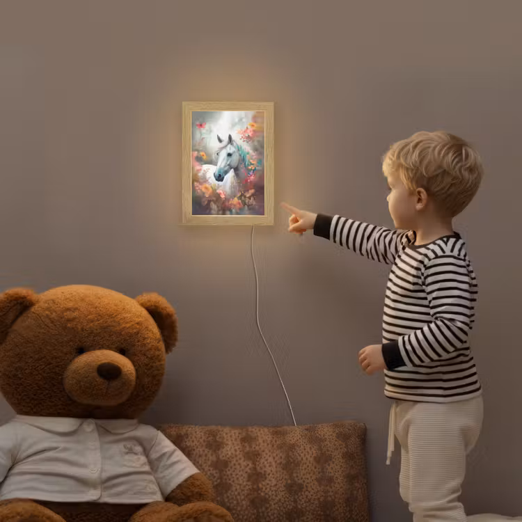 Paard - Natuur - Bloemen - Dieren - Bos Light Box met kabel klein -sfeer4a_kind