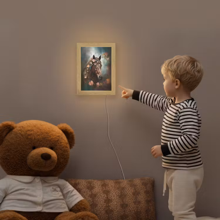 Paard - Natuur - Bloemen - Dieren - Bos Light Box met kabel klein -sfeer4a_kind