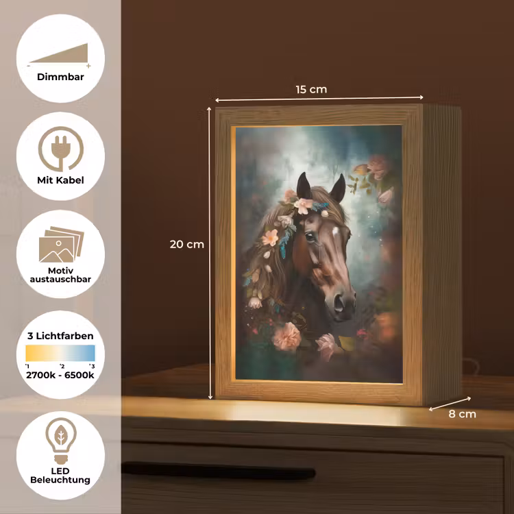 Paard - Natuur - Bloemen - Dieren - Bos Light Box met kabel (Kinderlampje) klein -USP_websiteoverzichtDE