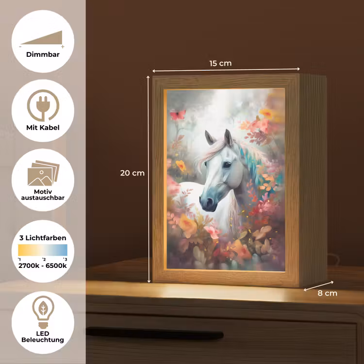 Paard - Natuur - Bloemen - Dieren - Bos Light Box met kabel (Kinderlampje) klein -USP_websiteoverzichtDE