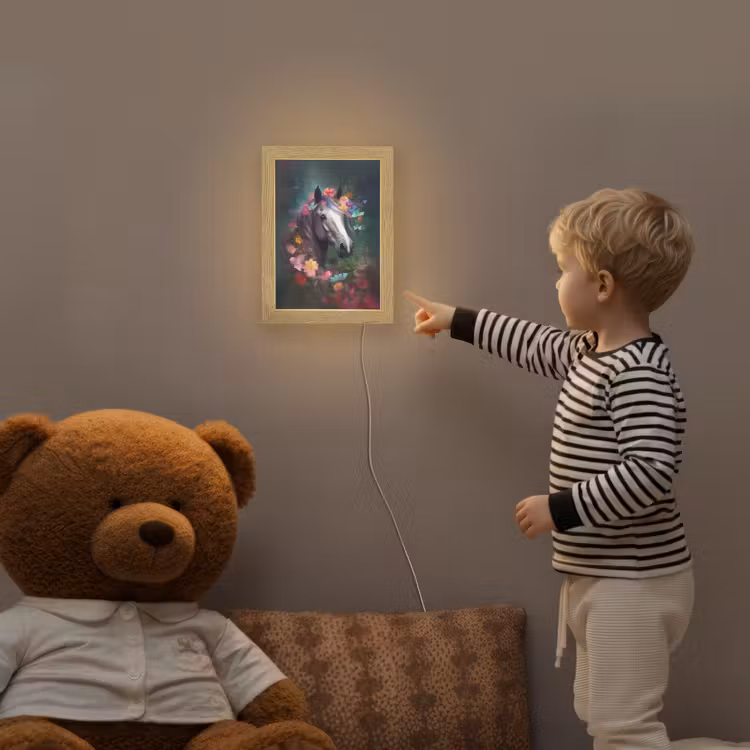Paard - Natuur - Bloemen - Bos - Dieren Light Box met kabel klein -sfeer4a_kind