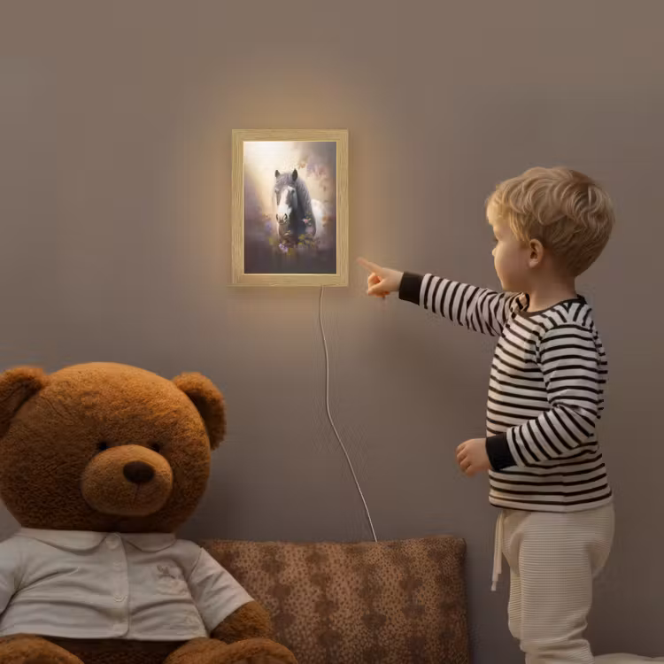 Paard - Natuur - Dieren - Bloemen - Paars Light Box met kabel klein -sfeer4a_kind