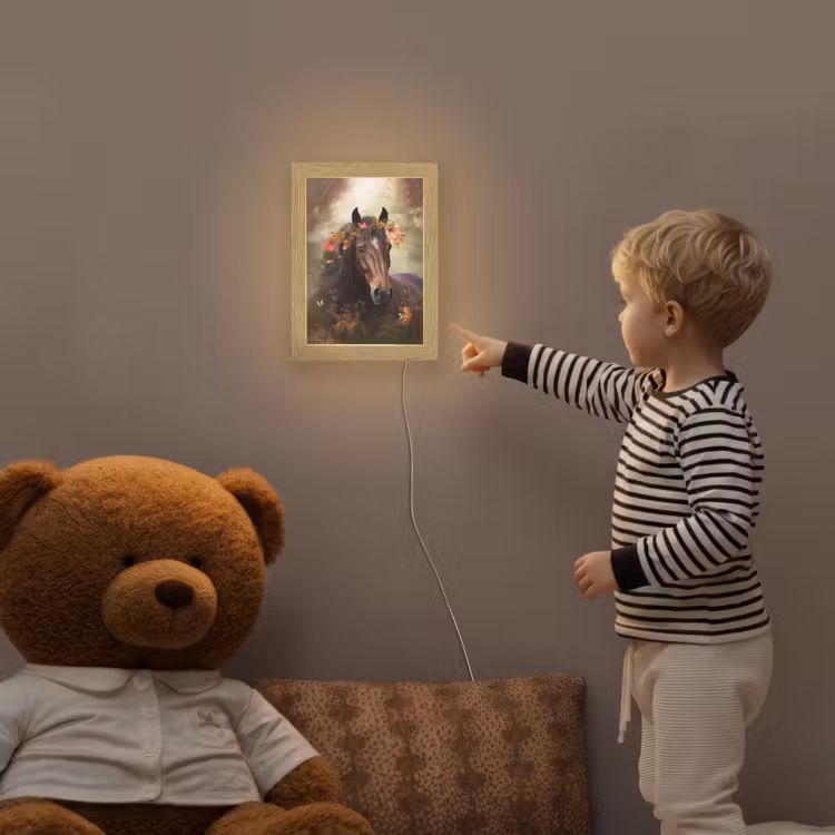 Paard - Dieren - Bloemen - Bos - Vlinder Light Box met kabel klein -sfeer4a_kind