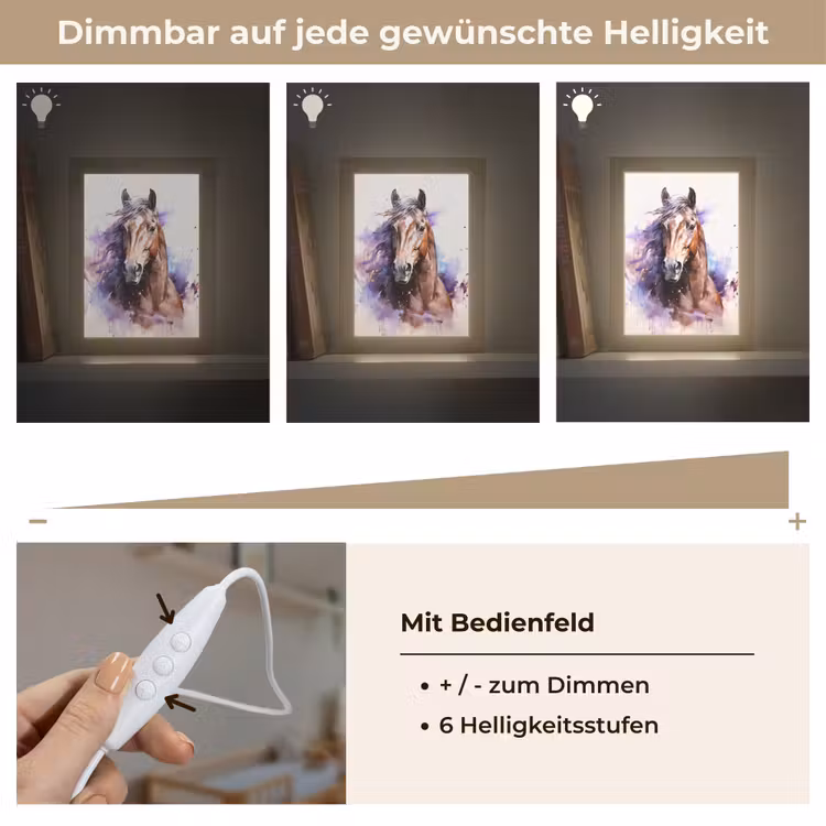 Paard - Dieren - Meisjes - Paars - Bruin Light Box met kabel klein -USP_dimbaarDE