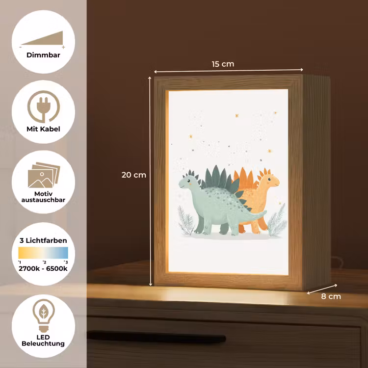 Planten - Sterren - Dinosaurussen - Oranje Light Box met kabel (Kinderlampje) klein -USP_websiteoverzichtDE