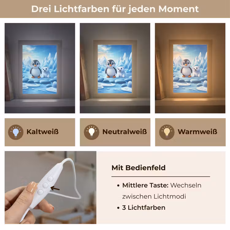 Pinguïn - IJsbeer - IJs - Sneeuw Light Box met kabel klein -USP_lichtkleurDE