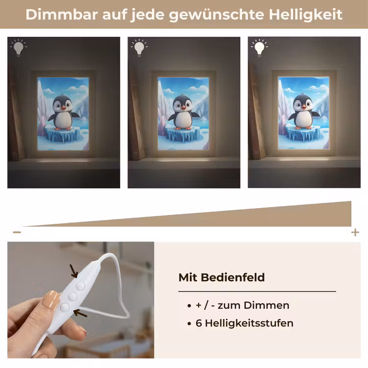 Pinguïn - Meisjes - Pooldieren - Kinderen Light Box met kabel klein -USP_dimbaarDE