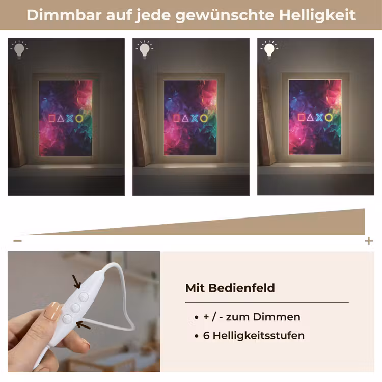 Playstation - Kleurrijk - Abstract - Neon Light Box met kabel klein -USP_dimbaarDE