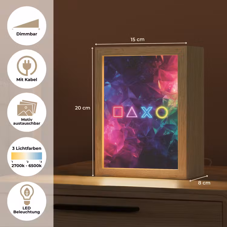 Playstation - Kleurrijk - Abstract - Neon Light Box met kabel (Kinderlampje) klein -USP_websiteoverzichtDE