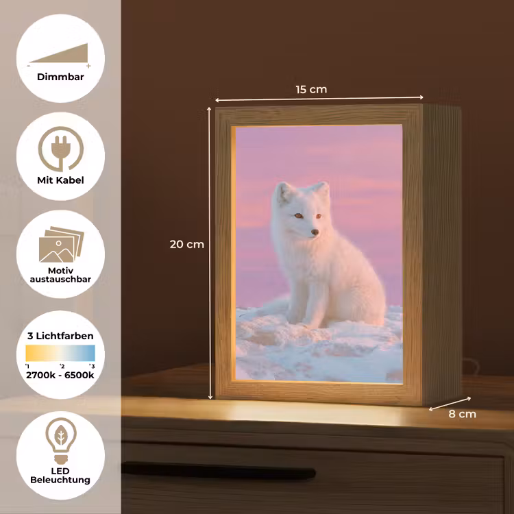 Poolvos - Sneeuw - Roze Light Box met kabel (Kinderlampje) klein -USP_websiteoverzichtDE