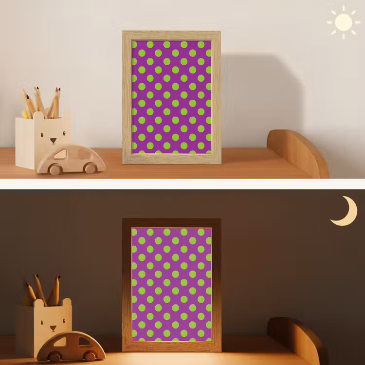 Stippen - Klassiek - Groen Light Box met kabel (Kinderlampje) klein 904 -sfeer3_kind