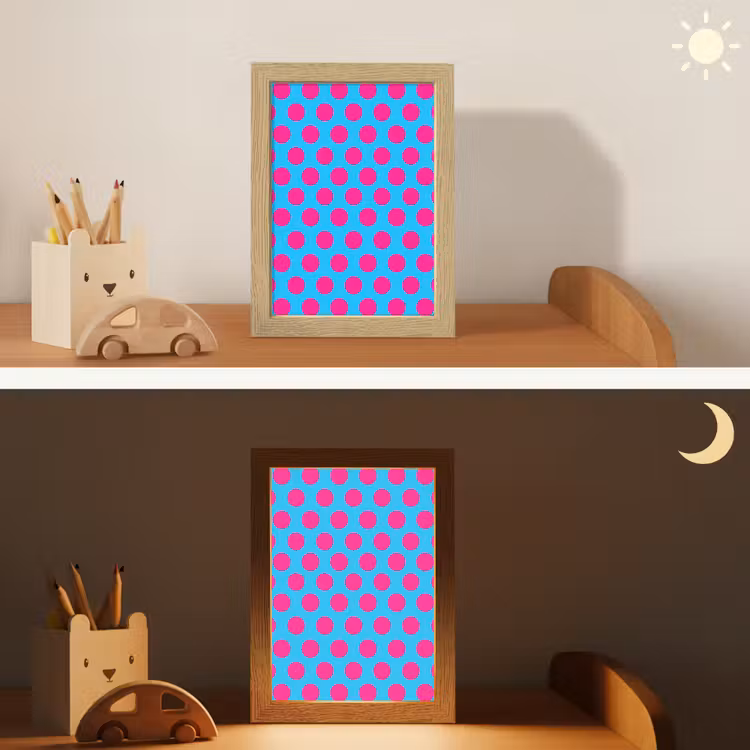 Stippen - Klassiek - Roze Light Box met kabel (Kinderlampje) klein 904 -sfeer3_kind