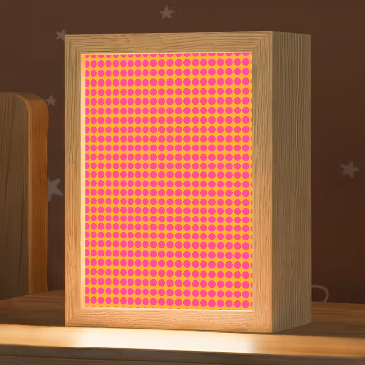 Stippen - Patroon - Oranje Light Box met kabel (Kinderlampje) klein 904 -zzz_3d_website
