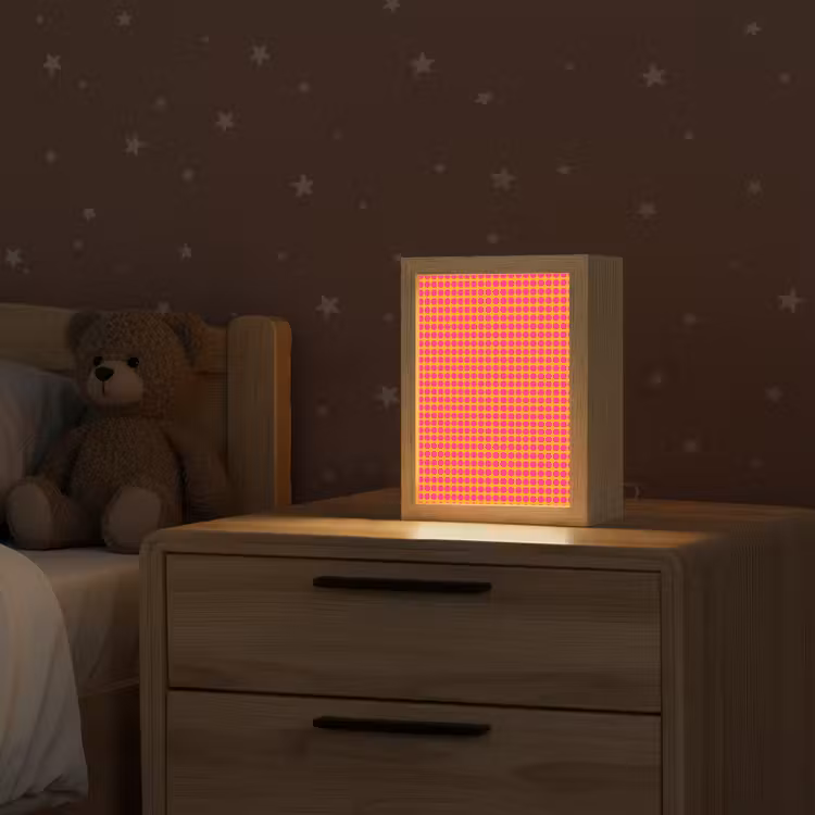 Stippen - Patroon - Oranje Light Box met kabel (Kinderlampje) klein 904 -sfeer1_kind