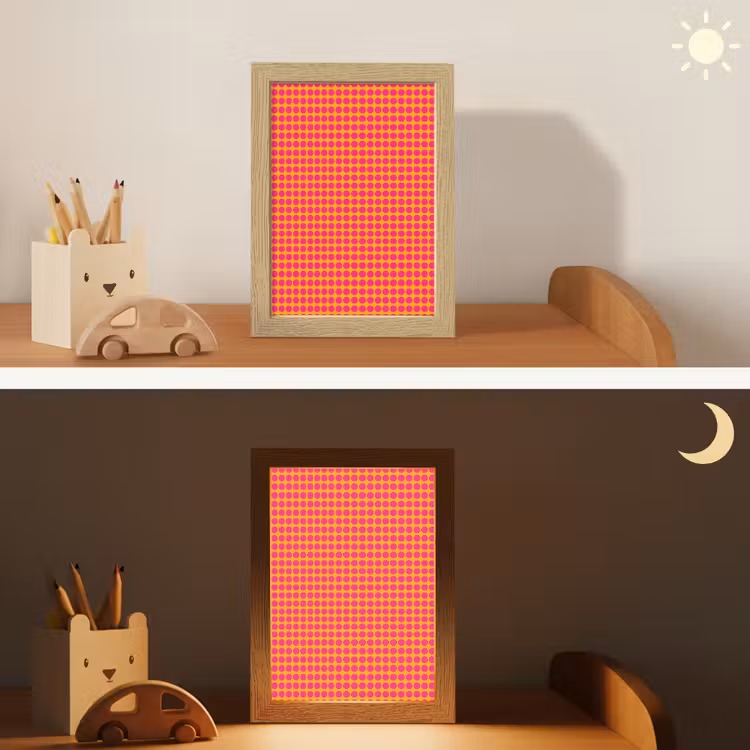 Stippen - Patroon - Oranje Light Box met kabel (Kinderlampje) klein 904 -sfeer3_kind