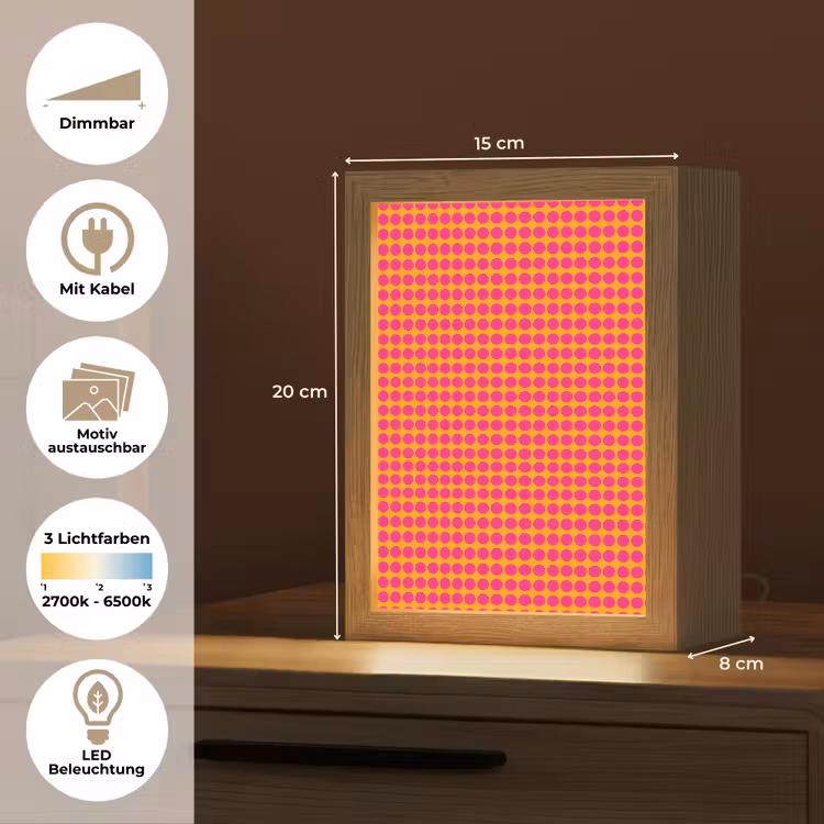Stippen - Patroon - Oranje Light Box met kabel (Kinderlampje) klein 904 -USP_websiteoverzichtDE