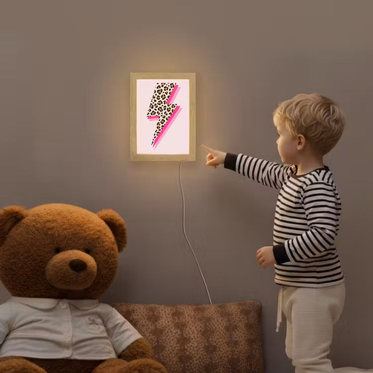 Stippen - Roze - Bliksem Light Box met kabel (Kinderlampje) klein -sfeer4a_kind