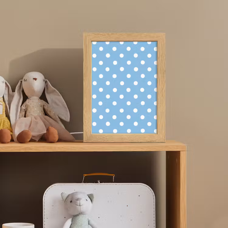 Polka - Dots - Blauw Light Box met kabel (Kinderlampje) klein 904 -sfeer2_kind