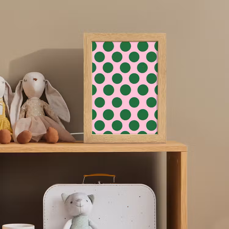 Polkadots - Patroon - Groen Light Box met kabel (Kinderlampje) klein 904 -sfeer2_kind