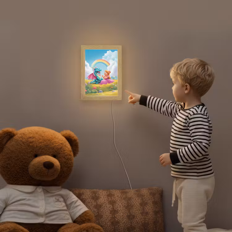 Prinses - Draak - Regenboog Light Box met kabel klein -sfeer4a_kind