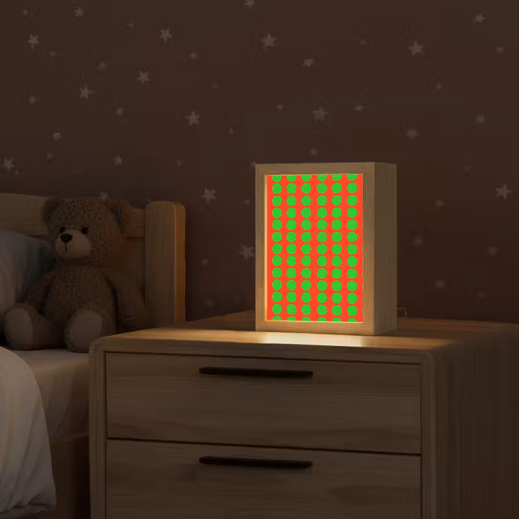 Stippen - Patroon - Groen Light Box met kabel (Kinderlampje) klein 904 -sfeer1_kind