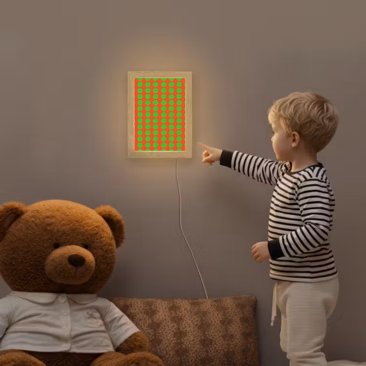 Stippen - Patroon - Groen Light Box met kabel (Kinderlampje) klein 904 -sfeer4a_kind