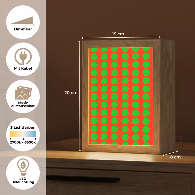 Stippen - Patroon - Groen Light Box met kabel (Kinderlampje) klein 904 -USP_websiteoverzichtDE