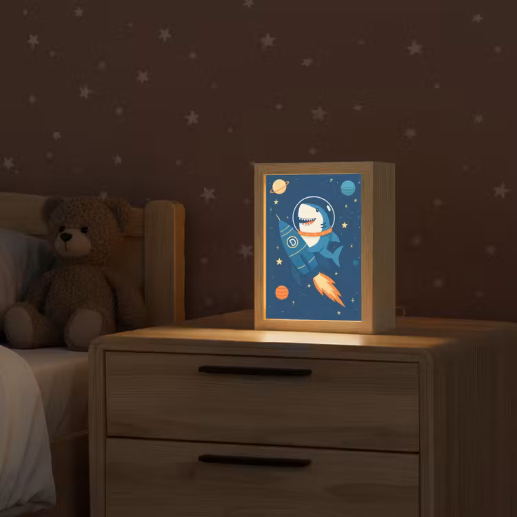 Raket - Haai - Ruimte Light Box met kabel klein -sfeer1_kind