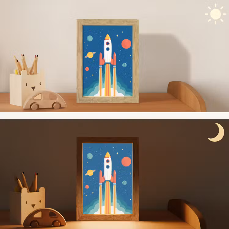 Raket - Planeten - Ruimte Light Box met kabel klein -sfeer3_kind