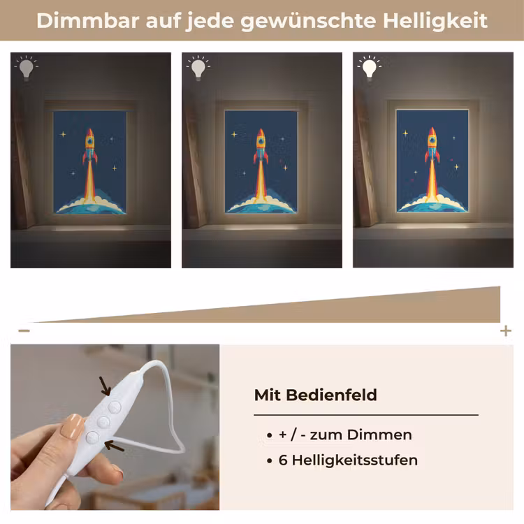 Raket - Rookwolken - Ruimte Light Box met kabel klein -USP_dimbaarDE