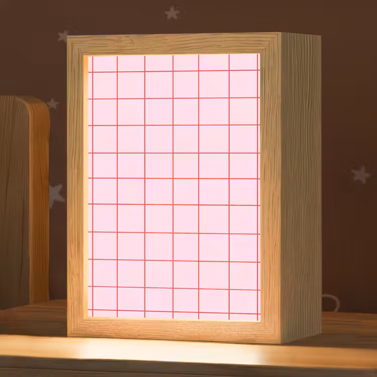 Raster - Patroon - Roze Light Box met kabel (Kinderlampje) klein 904 -zzz_3d_website