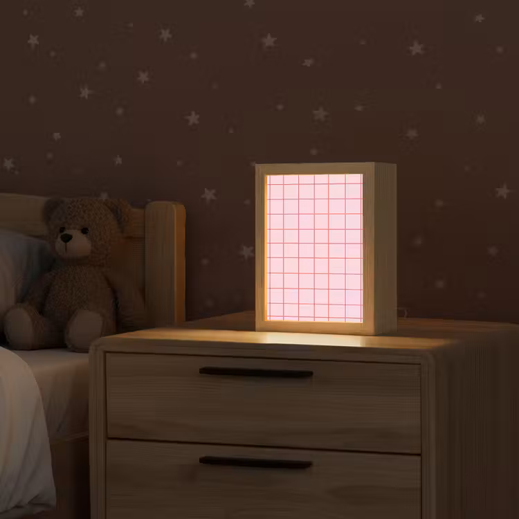Raster - Patroon - Roze Light Box met kabel (Kinderlampje) klein 904 -sfeer1_kind