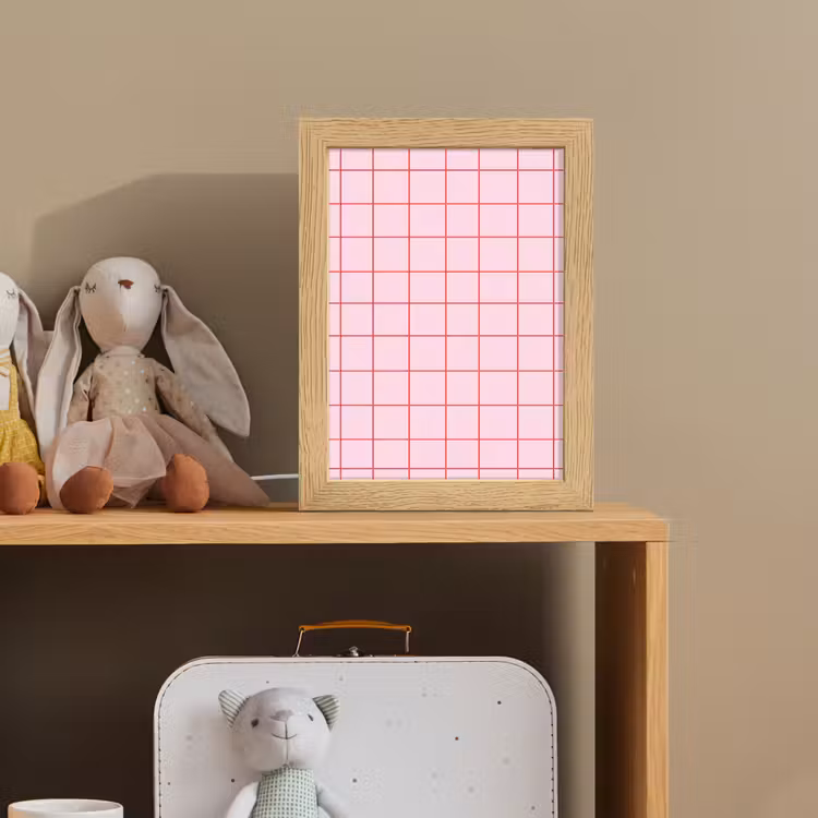 Raster - Patroon - Roze Light Box met kabel (Kinderlampje) klein 904 -sfeer2_kind