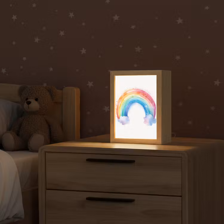 Regenboog - Kinderen - Meisje Light Box met kabel klein -sfeer1_kind