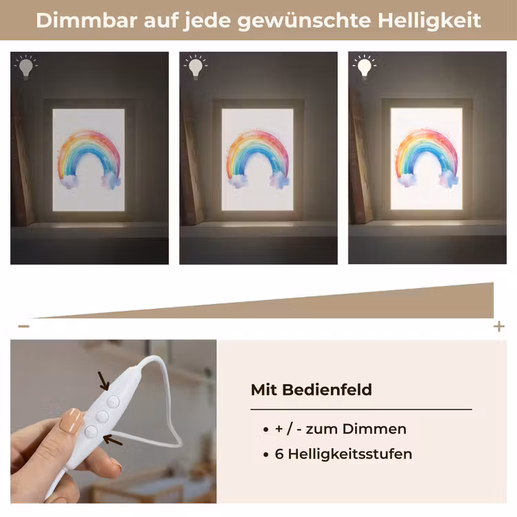 Regenboog - Kinderen - Meisje Light Box met kabel klein -USP_dimbaarDE