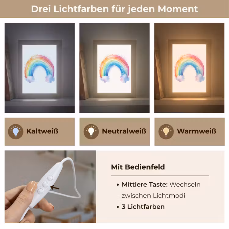 Regenboog - Kinderen - Meisje Light Box met kabel klein -USP_lichtkleurDE