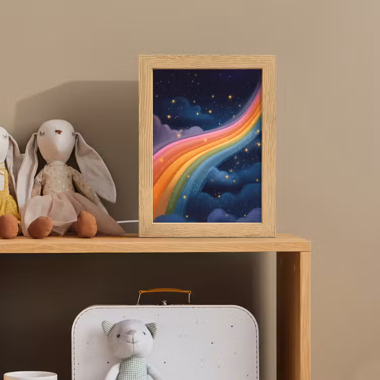 Regenboog - Sterrenhemel - Kleurrijk Light Box met kabel klein -sfeer2_kind
