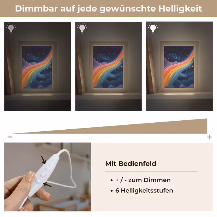 Regenboog - Sterrenhemel - Kleurrijk Light Box met kabel klein -USP_dimbaarDE