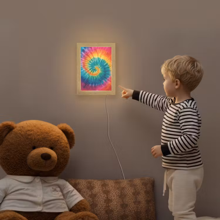 Regenboogkleuren - Tie dye - Light Box met kabel klein -sfeer4a_kind