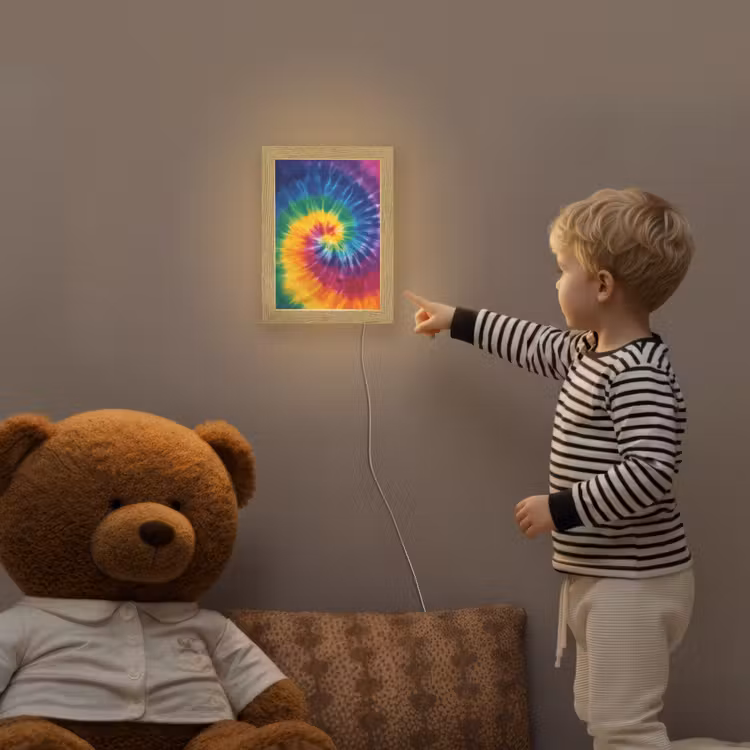 Regenboogkleuren - Spiraal - Kleurrijk Light Box met kabel klein -sfeer4a_kind