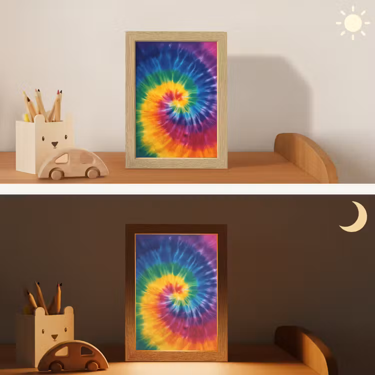 Regenboogkleuren - Spiraal - Kleurrijk Light Box met kabel klein -sfeer3_kind