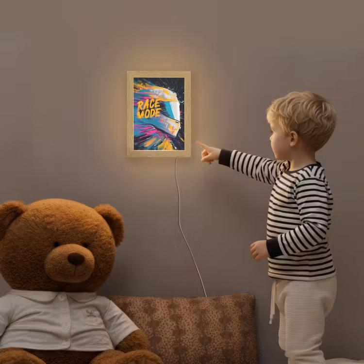 Racehelm - Abstract - Verf - Kleurrijk Light Box met kabel klein -sfeer4a_kind