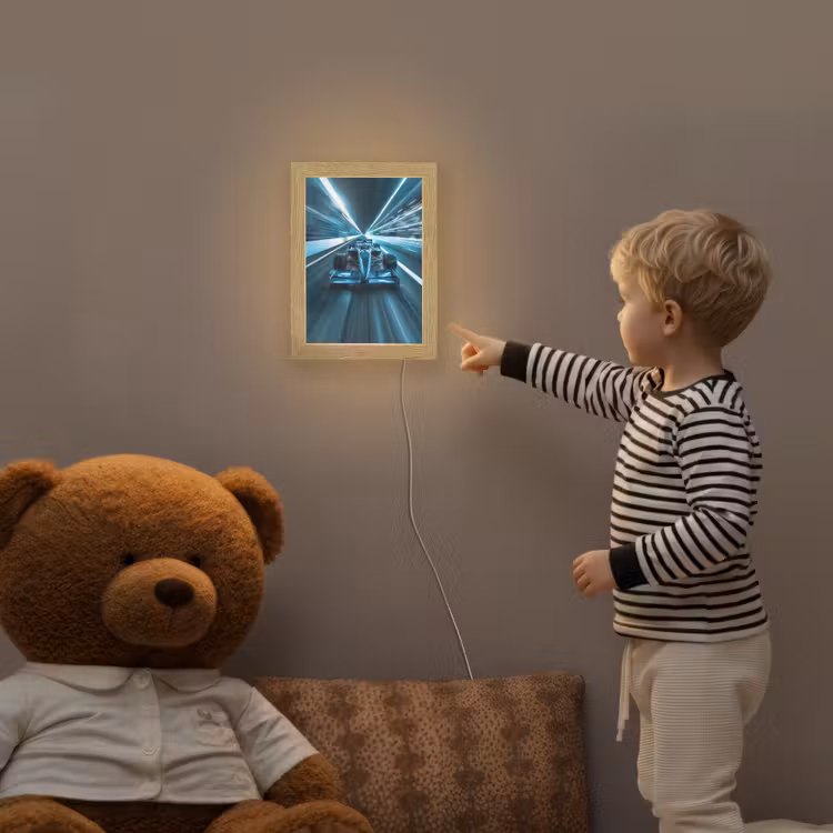 Race - Auto - Formule 1 - Jongens - Blauw Light Box met kabel klein -sfeer4a_kind