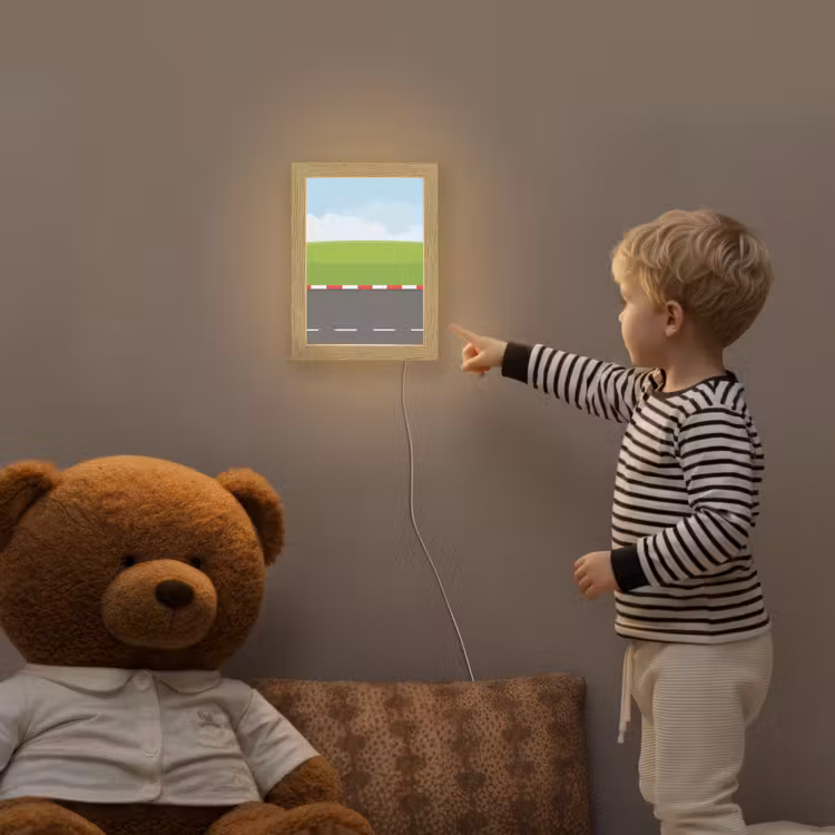 Racebaan - Illustratie - Sport - Kleurrijk Light Box met kabel (Kinderlampje) klein -sfeer4a_kind