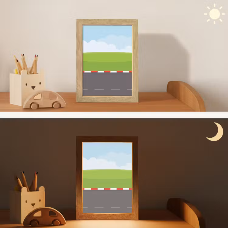 Racebaan - Illustratie - Sport - Kleurrijk Light Box met kabel (Kinderlampje) klein -sfeer3_kind