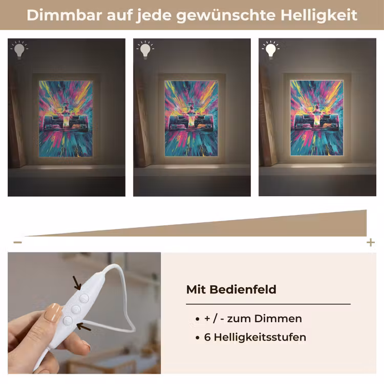 Raceauto - Abstract - Strepen - Blauw Light Box met kabel klein -USP_dimbaarDE