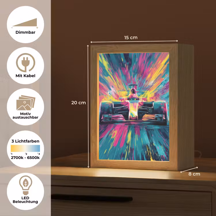 Raceauto - Abstract - Strepen - Blauw Light Box met kabel (Kinderlampje) klein -USP_websiteoverzichtDE