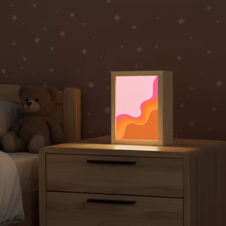 Retro - Waves - Kleurrijk Light Box met kabel (Kinderlampje) klein -sfeer1_kind