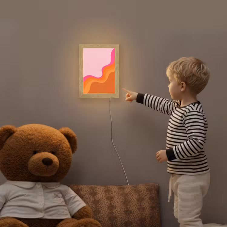 Retro - Waves - Kleurrijk Light Box met kabel (Kinderlampje) klein -sfeer4a_kind